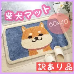 【訳あり品】柴犬　マット　玄関マット　40×60 すべり止め付　犬柄　バスマット