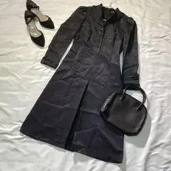 【めるべゆーず】ロングワンピース ドット 黒 レディース オシャレ