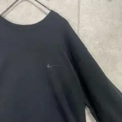 nike スウッシュ スウェット ブラック 刺繍ロゴ ヴィンテージ