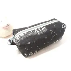 キャラメルポーチ (大) 夜空を走る汽車柄 お洒落 化粧ポーチ 大きめ C005