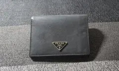 （値下げ可能）PRADA　プラダ 二つ折り財布 ブラック 三角ロゴ