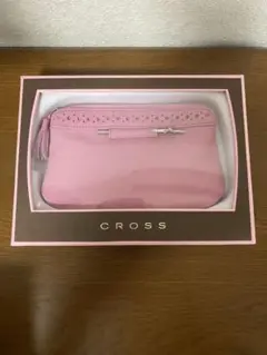 CROSS クロス　革ポーチ　ピンク　ミニボールペン付き