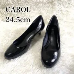 ✨美品✨ CAROL キャロル ブラック ハイヒール ラウンドトゥ エナメル 黒