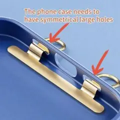 ステンレス製　スマホストラップ用クリップ　ホルダー　ゴールド