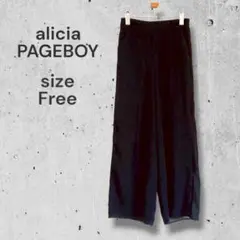 alicia PAGEBOY シフォンワイドパンツ　ブラック　ゆったり　春夏