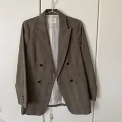 IENA チェック柄 ダブルブレストジャケット 36