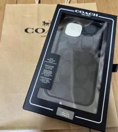 COACH iPhone14 /13 ケース シグネチャーコーテッドキャンバス