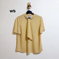 美品 wb ダブルビー ボウタイ プルオーバー ブラウス カットソー 総柄