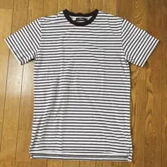 avail アベイル ボーダー Tシャツ 半袖 白 黒 メンズ Lサイズ