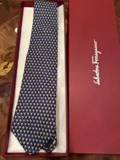 Salvatore Ferragamo ネクタイ ネイビー ゴルフティーボール