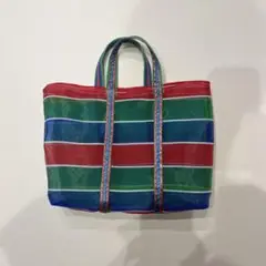 カラフルストライプ メッシュトートバッグ