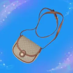 セリーヌ マカダム柄 ミニ ショルダーバッグ ベージュ系