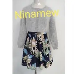 美品★Ninamew(ニーナミュウ)★冬ミニワンピース 切り替え