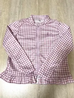 パープル系チェック ラッシュガード　西松屋　130cm
