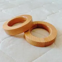 (未使用)天然木のカーテンリング