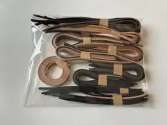 【お試し】10～15ミリ幅本革レザーテープ&コード(ハギレ)セット