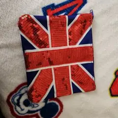 ユニオンジャック ビーズポーチ ネイビー