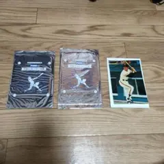 (希少)野球ハガキPINO特製立体カラー写真 記念品 未開封2枚 開封1枚計3枚