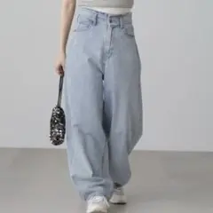 FREE'S MART デニムエッグパンツ カーブデニムパンツ ブルー
