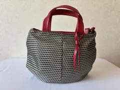 OSAM 2way ナイロントートバッグ レザーハンドル 赤 バッグ