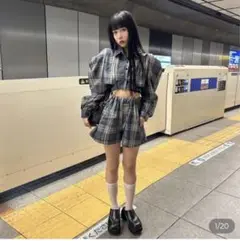 チェックシャツ&ショートパンツSET