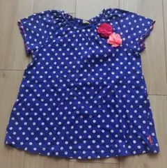 120 花柄青Tシャツ 女の子 ムージョンジョン
