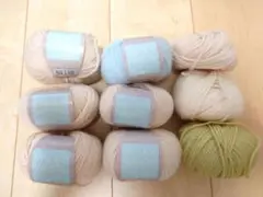 ユザワヤ　ミルキーウール　新品6玉ほか未使用、半分など3玉