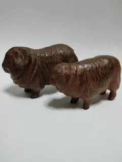 羊の置物　鉄製　レトロ　ペア