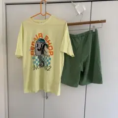ZARA イエロー Tシャツ & グリーン ショートパンツ セット164サイズ