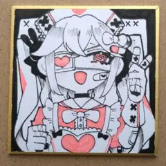 【原画】手描き アナログ イラスト 豆色紙