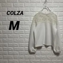 コルザ　COLZA ニットセーター　【L】　白　長袖　無地　シースルー