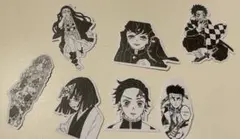新品未使用 鬼滅の刃 モノクロイラストシール 7枚セット