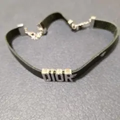 Dior チョーカー 黒 レザー 花モチーフ　値引き不可
