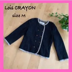 Lois CRAYON ロイスクレヨンノーカラージャケット チャコールグレー M