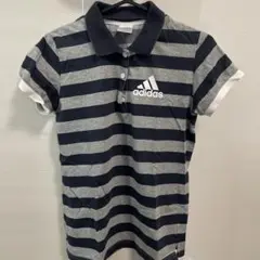 adidas ストライプ ポロシャツ Lサイズ