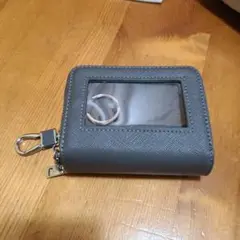 グレー 合成皮革 キーケース