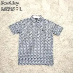 FootJoy メンズ L ゴルフウェア 花柄シャツ 白青黒