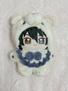 いつぬい ちびぐるみ ぬい スタイ ぬい服 ブルー×ホワイト