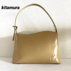 kitamura キタムラ レザー 肩掛け可 ハンドバッグ ベージュ