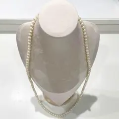 【美品】アコヤ真珠★超ロングパールネックレス★シンバー刻印あり★箱無し
