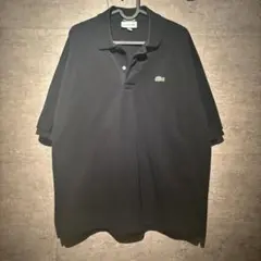 LACOSTE　ラコステ　ワンポイント刺繍ロゴ　ポロシャツ　ブラック　XL　古着