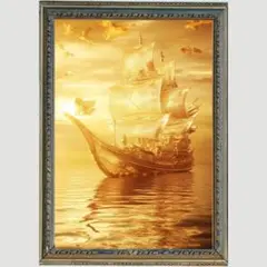Ｐ1062 宝船　金運アップ　【開運•風水•絵画風•ヒーリングアート】
