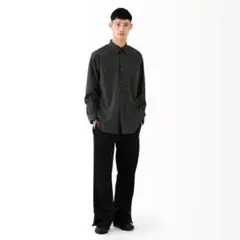 【MUJI LABO】ポプリンレギュラーカラーシャツ/ダークグレー【無印良品】