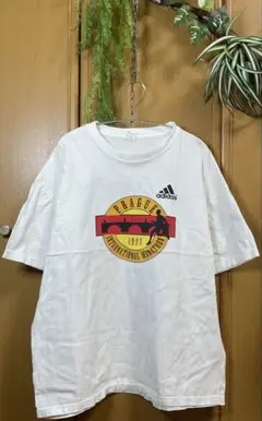 adidas プラハ国際マラソン Tシャツ XL/XXL ホワイト