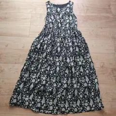 ☆Noia☆ブラックアジアンインドコットンロングワンピース☆美品☆