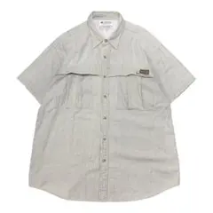 90s Columbia コロンビア チェック フィッシングシャツ 半袖シャツ