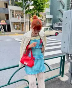 もも企画【HELLO.SANFRANCISCO】ぽこぽこチェックリボンチュニック