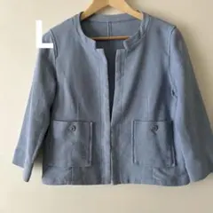 【8月限定】最終お値下げ価格‼️juriaeノーカラージャケット ライトブルー L