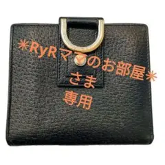 GUCCI グッチ Wホック財布 折り財布 黒 レザー 二つ折り財布