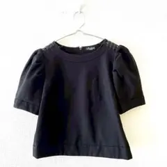 ☆【リッチミーニューヨーク】カットソーバフスリーブ 異素材 後ファスナー S相当